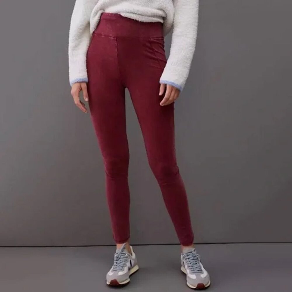 Anthropologie Saturday Sunday Ruthie Leggings in Red small